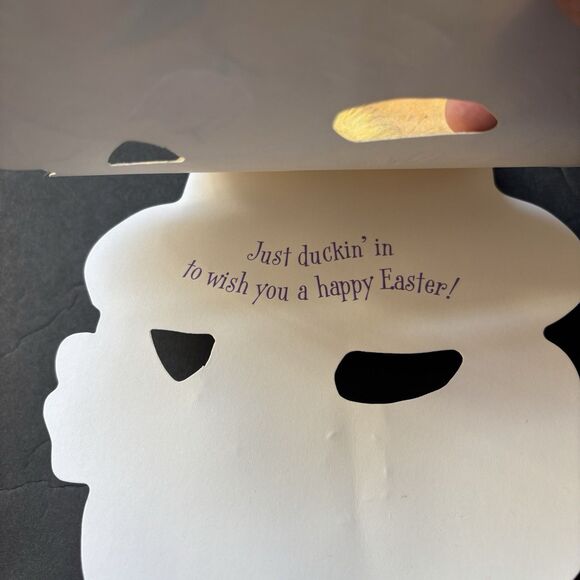 VTG Unused Hallmark Die Cut Greeting Card Adorable Yellow Chick Fuzzy 70/80s - Picture 7 of 7